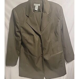 Vtg Stephanie Andrews Blazer Jacket 18 Wool Blue Buttons Pockets 80s 90s Pants